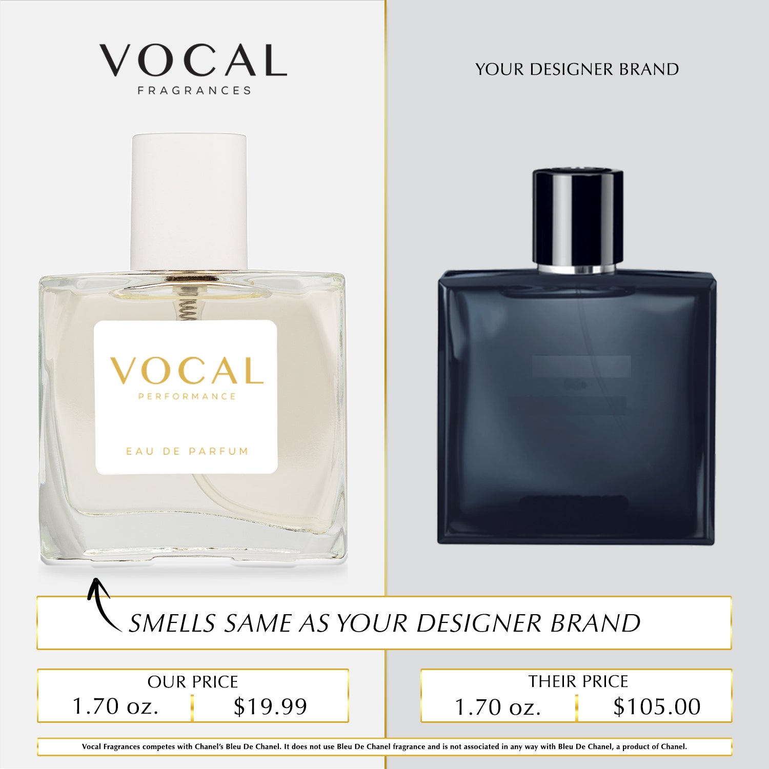 M006 Vocal Performance Eau De Parfum For Men Inspired by Chanel Bleu De Chanel