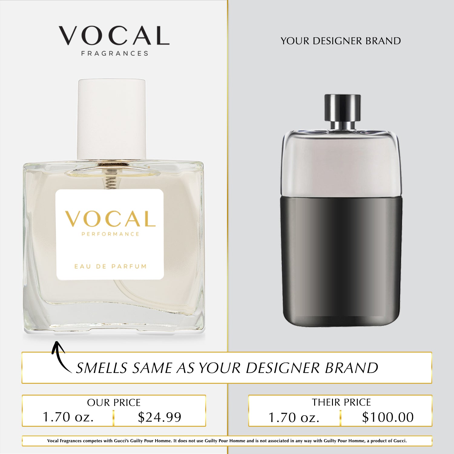 M012 Vocal Performance Eau De Parfum For Men Inspired by Gucci Guilty Pour Homme