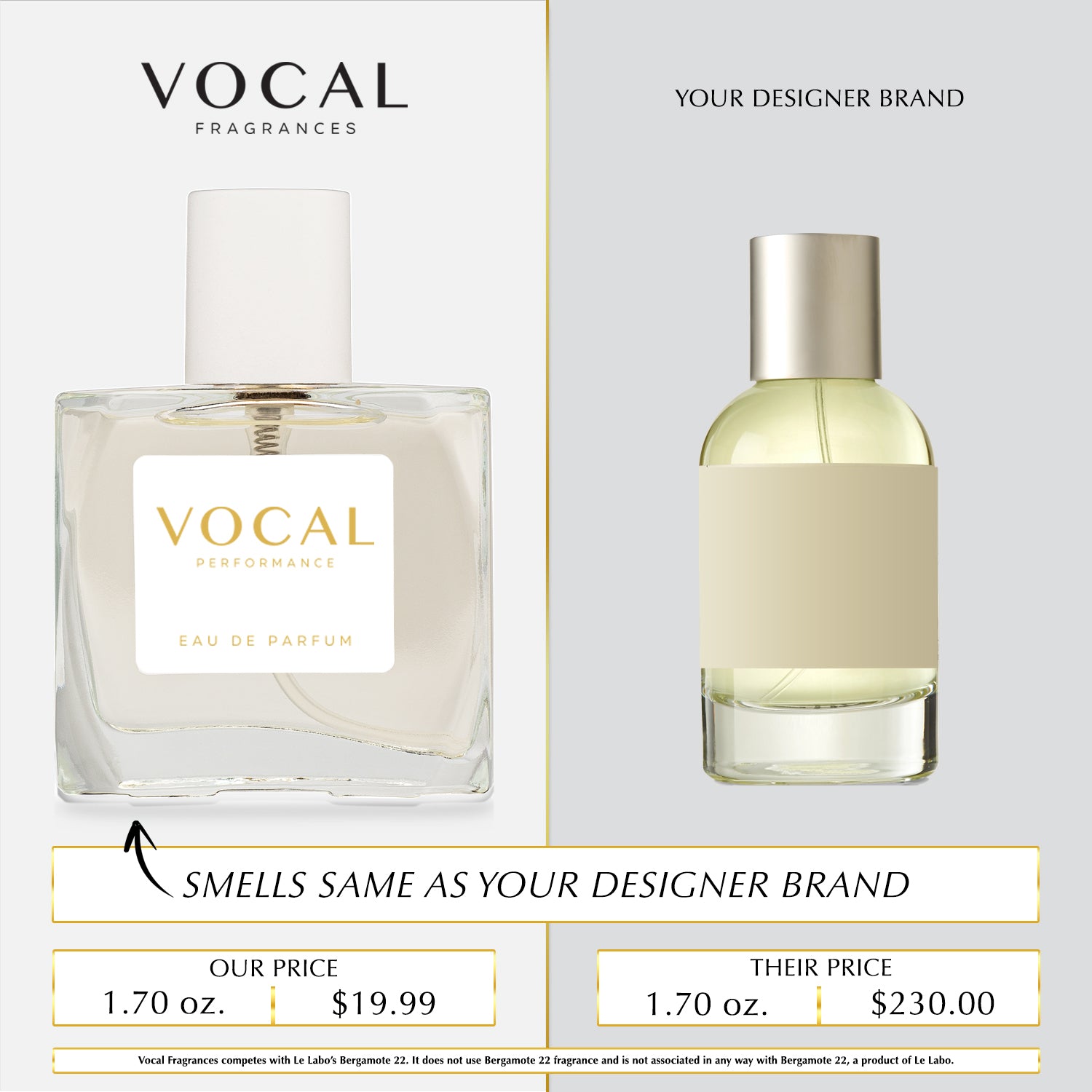 U011 Vocal Performance Eau De Parfum For Unisex Inspired by Le Labo Bergamote 22