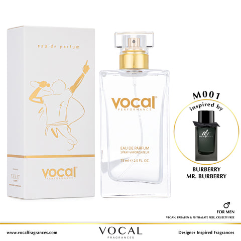 M001 Vocal Performance Eau De Parfum For Men Inspired by Burberry Mr.Burberry