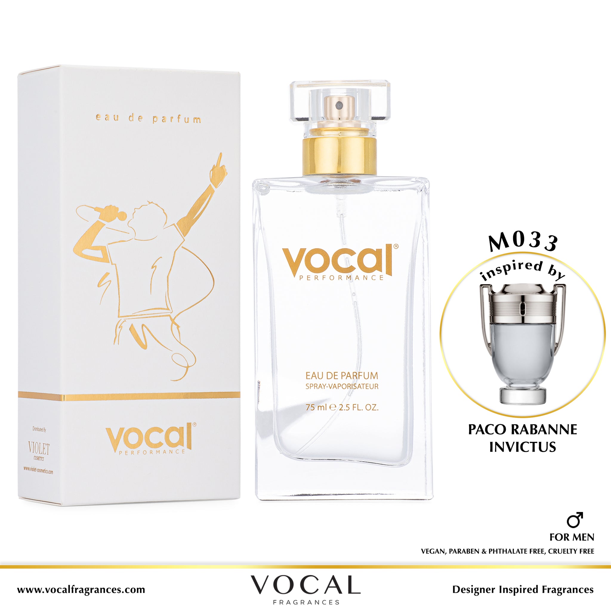 M033 Vocal Performance Eau De Parfum For Men Inspired by Paco Rabanne Invictus