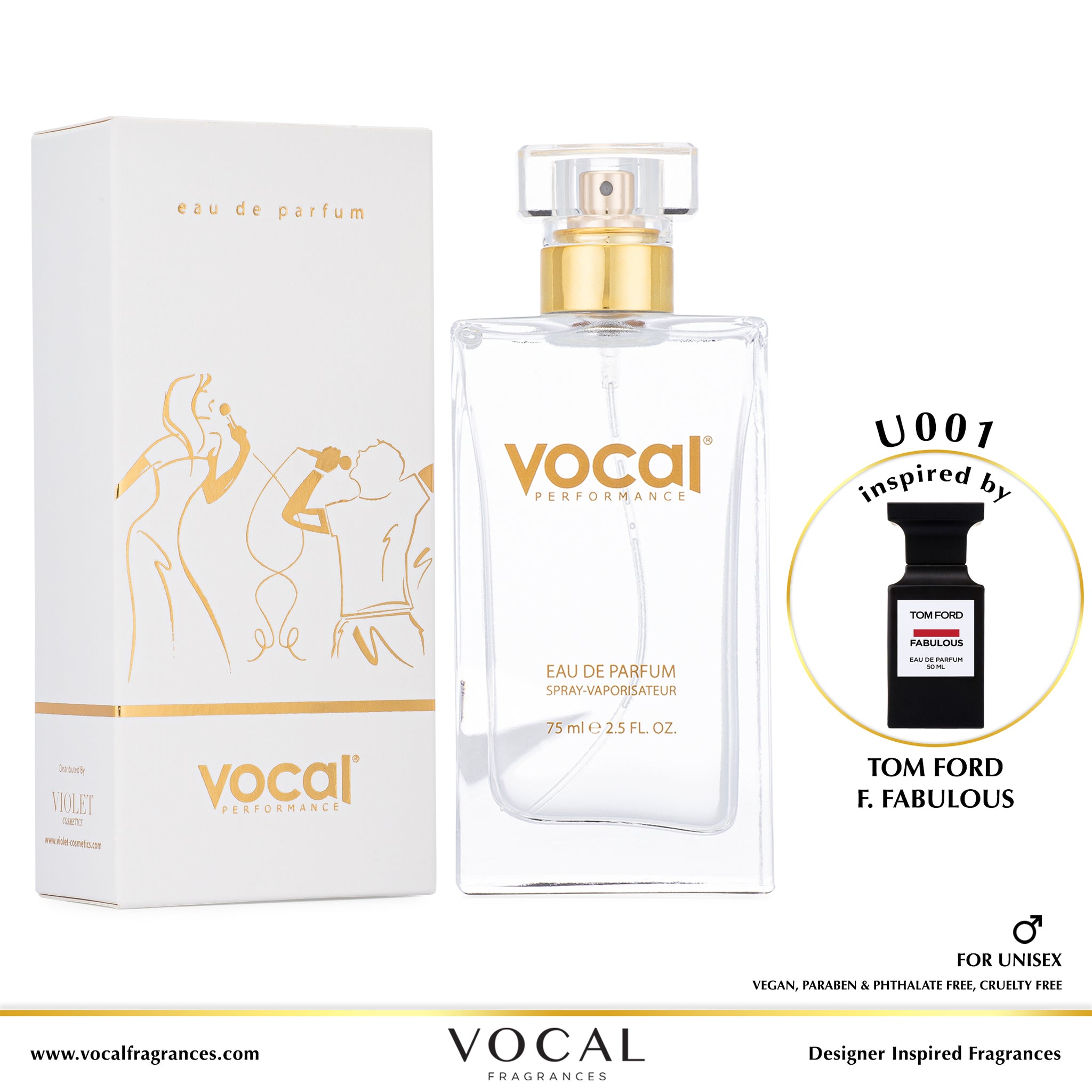 U001 Vocal Performance Eau De Parfum For Unisex Inspired by Tom Ford F. Fabulous