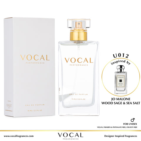 U012 Vocal Performance Eau De Parfum For Unisex Inspired by Jo Malone Wood Sage & Sea Salt