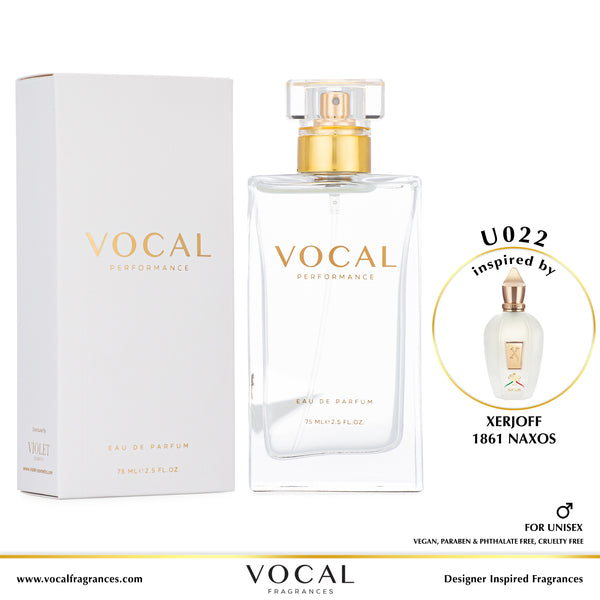 U022 Vocal Performance Eau De Parfum For Unisex Inspired by Xerjoff 1861 Naxos