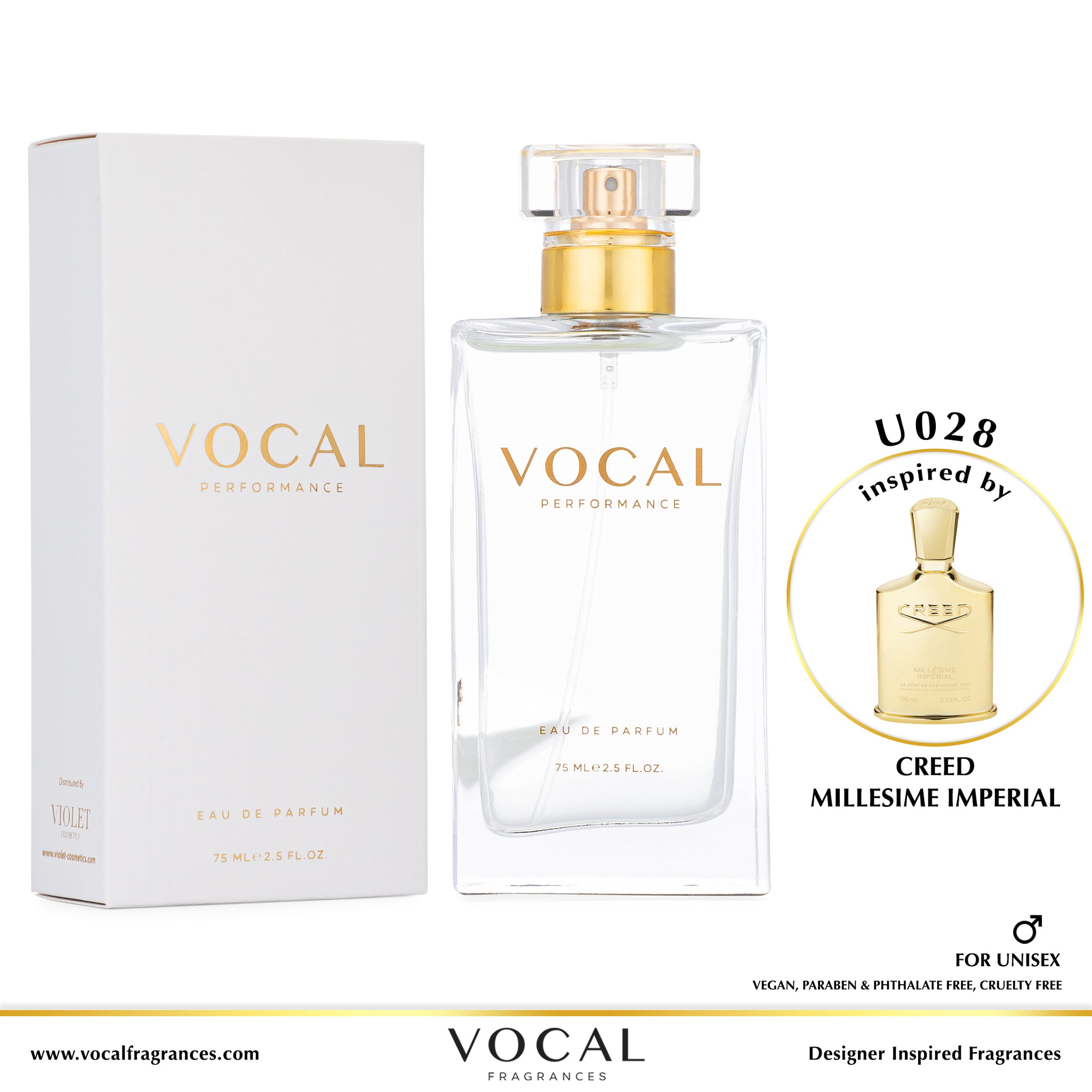 U028 Vocal Performance Eau De Parfum For Unisex Inspired by Creed Millesime Imperial