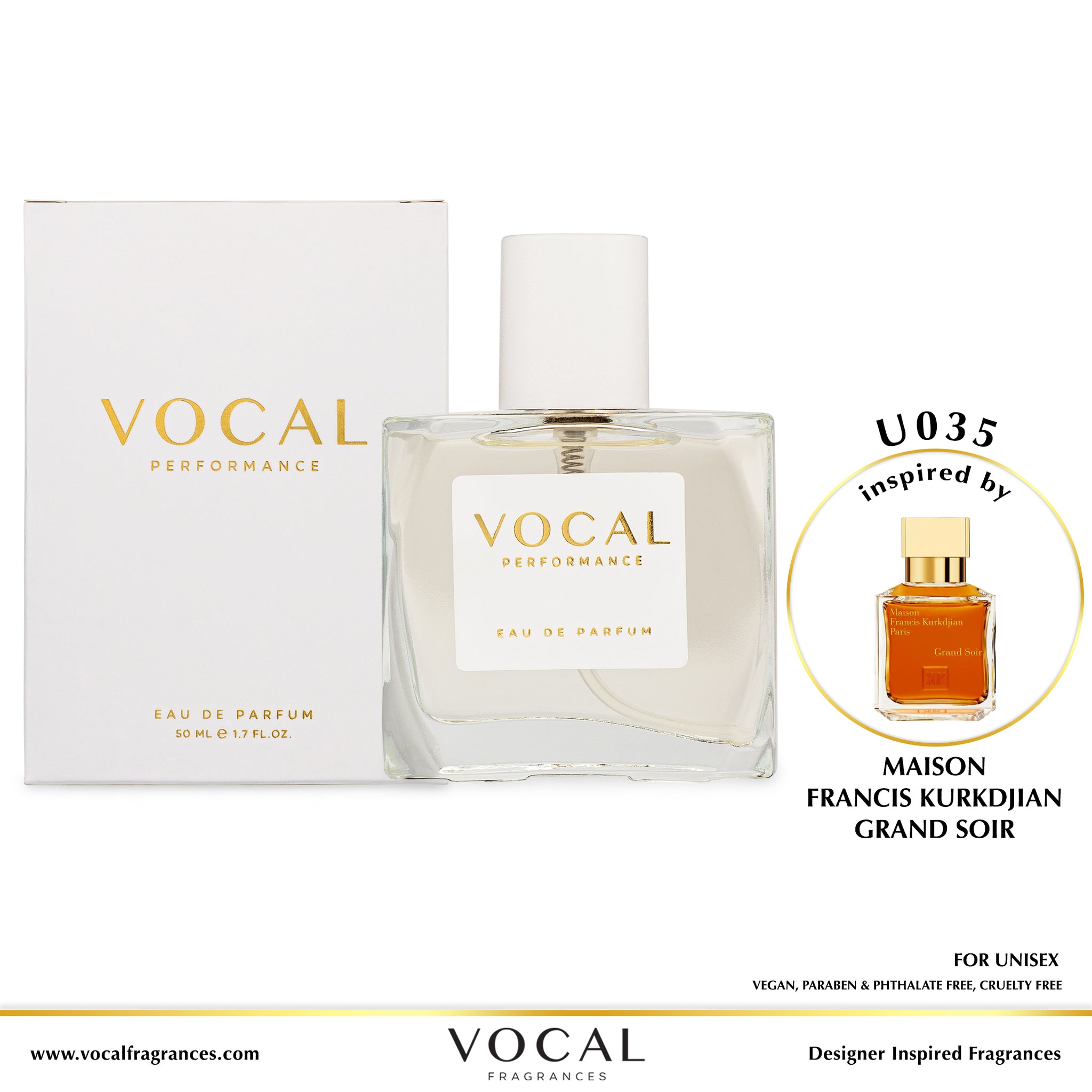 U035 Vocal Performance Eau De Parfum For Unisex Inspired by Maison Francis Kurkdjian Grand Soir