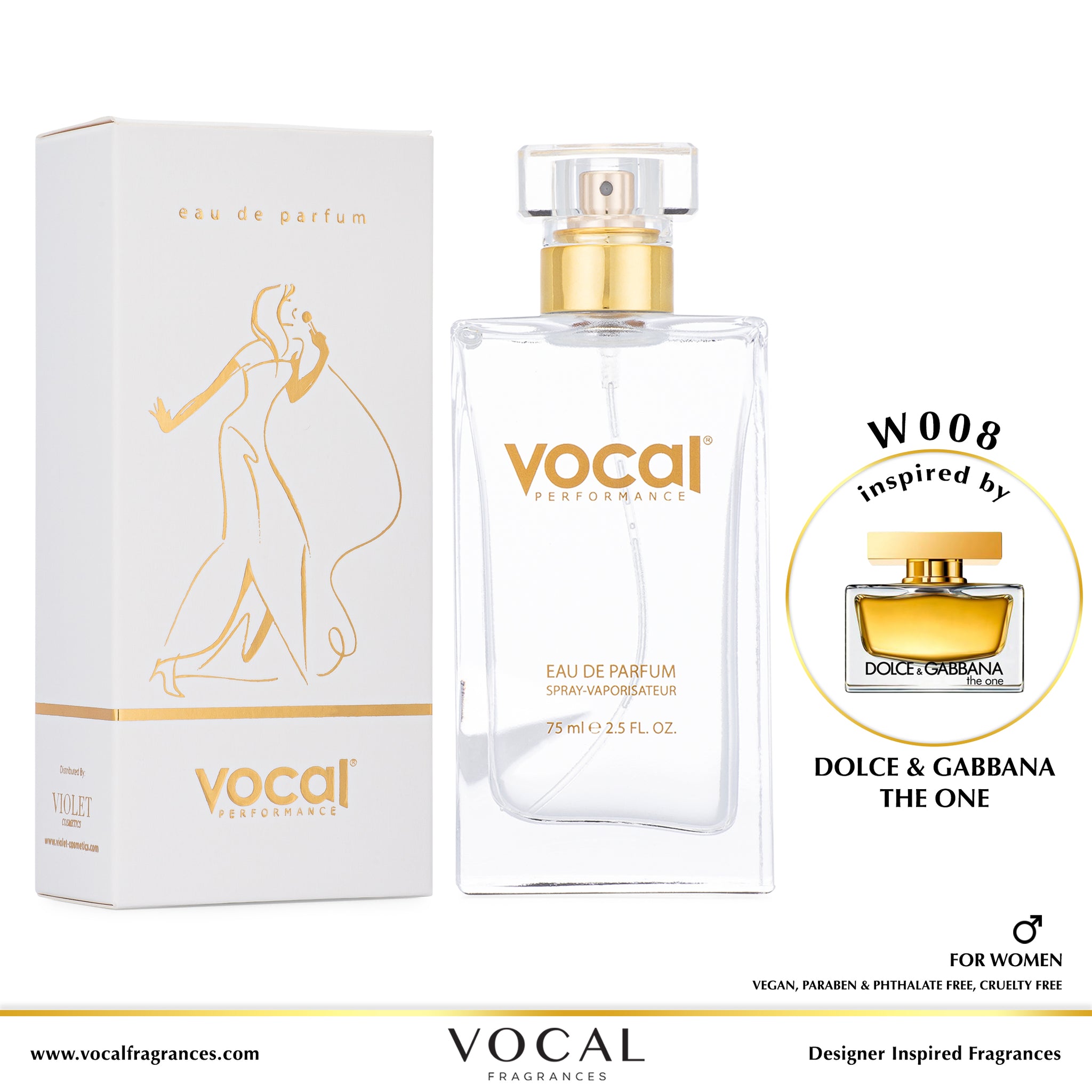 W008 Vocal Performance Eau De Parfum For Women Inspired by Dolce Gabbana The One