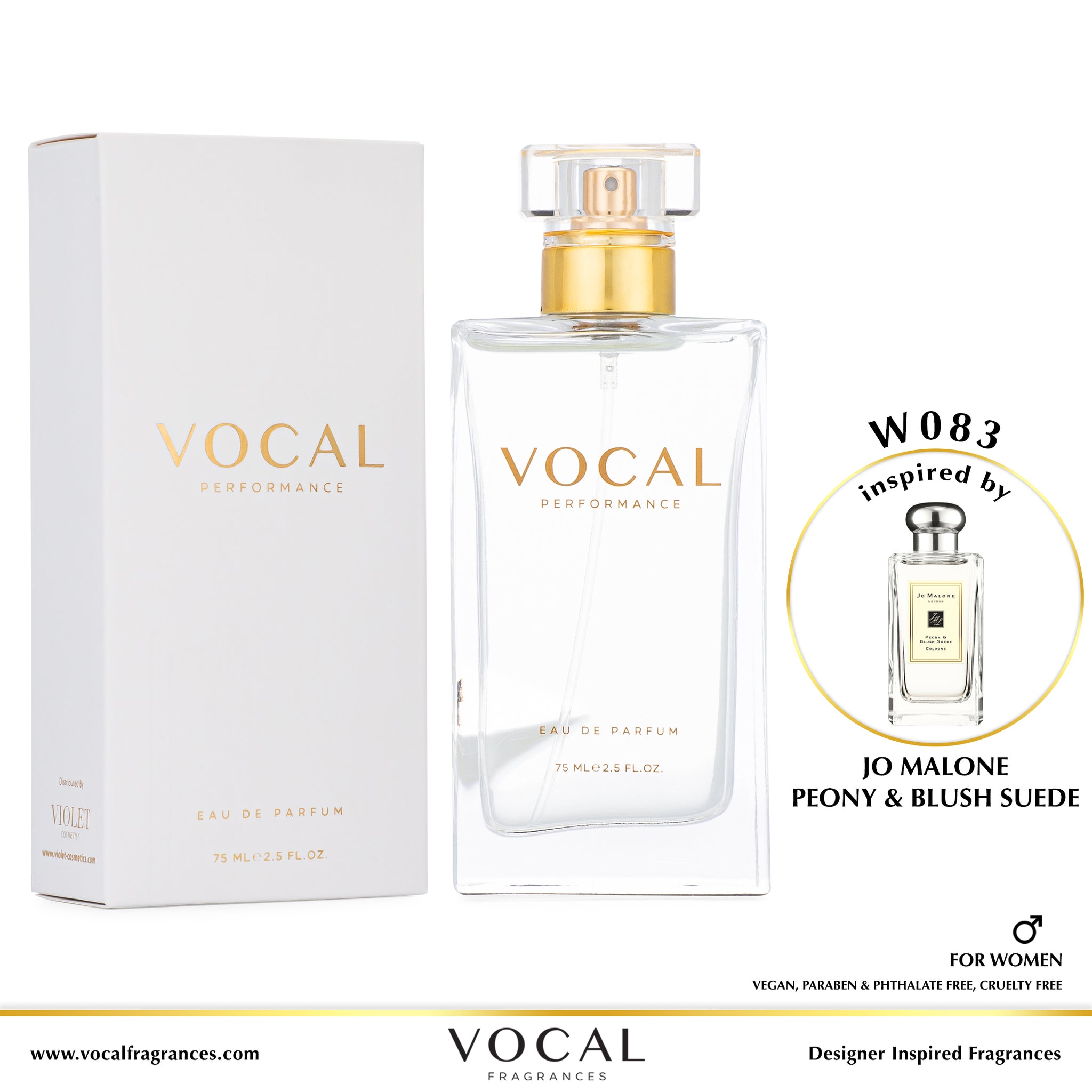 W083 Vocal Performance Eau De Parfum For Women Inspired by Jo Malone Peony & Blush Suede